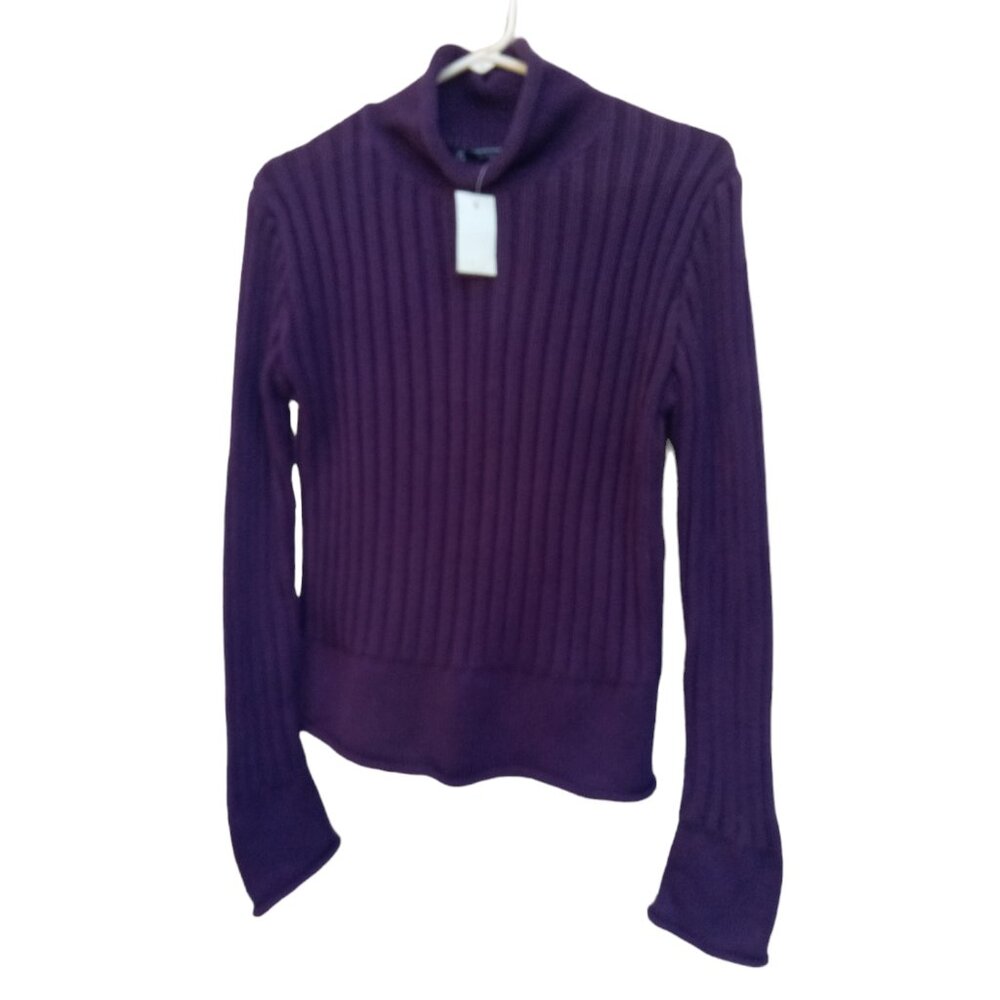 Takeout purple ribbed plum purple pullover sweater sz M NEW